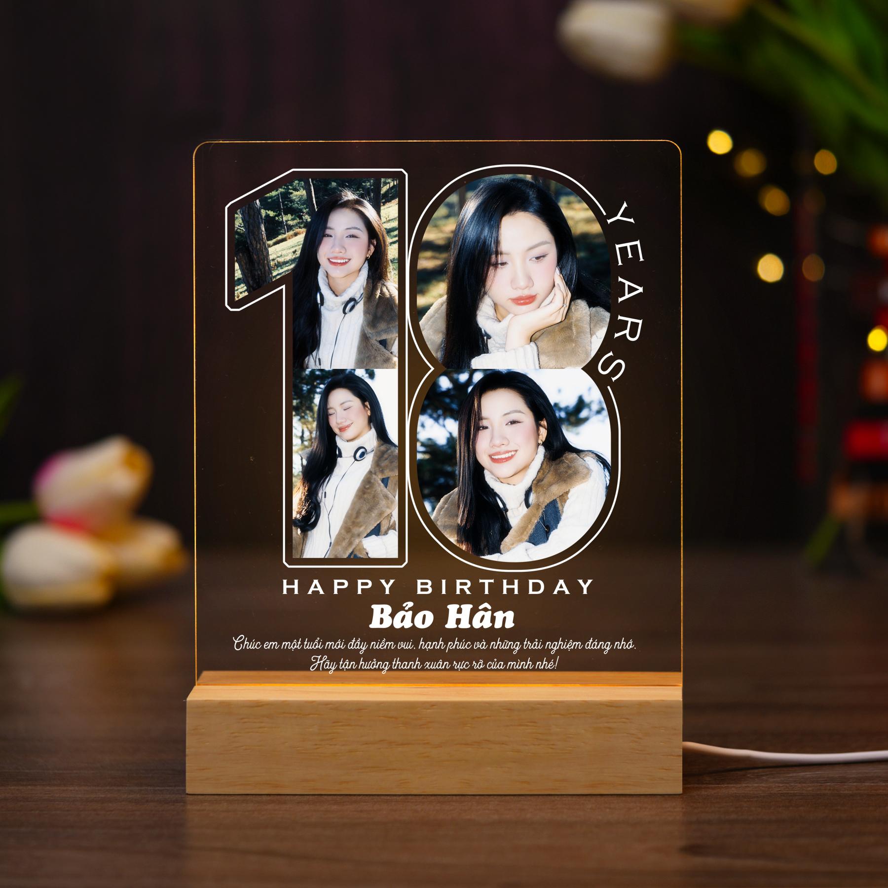 ĐÈN NGỦ SINH NHẬT - Thiết kế theo yêu cầu - Đèn LED 3D trang trí phòng, quà tặng đặc biệt