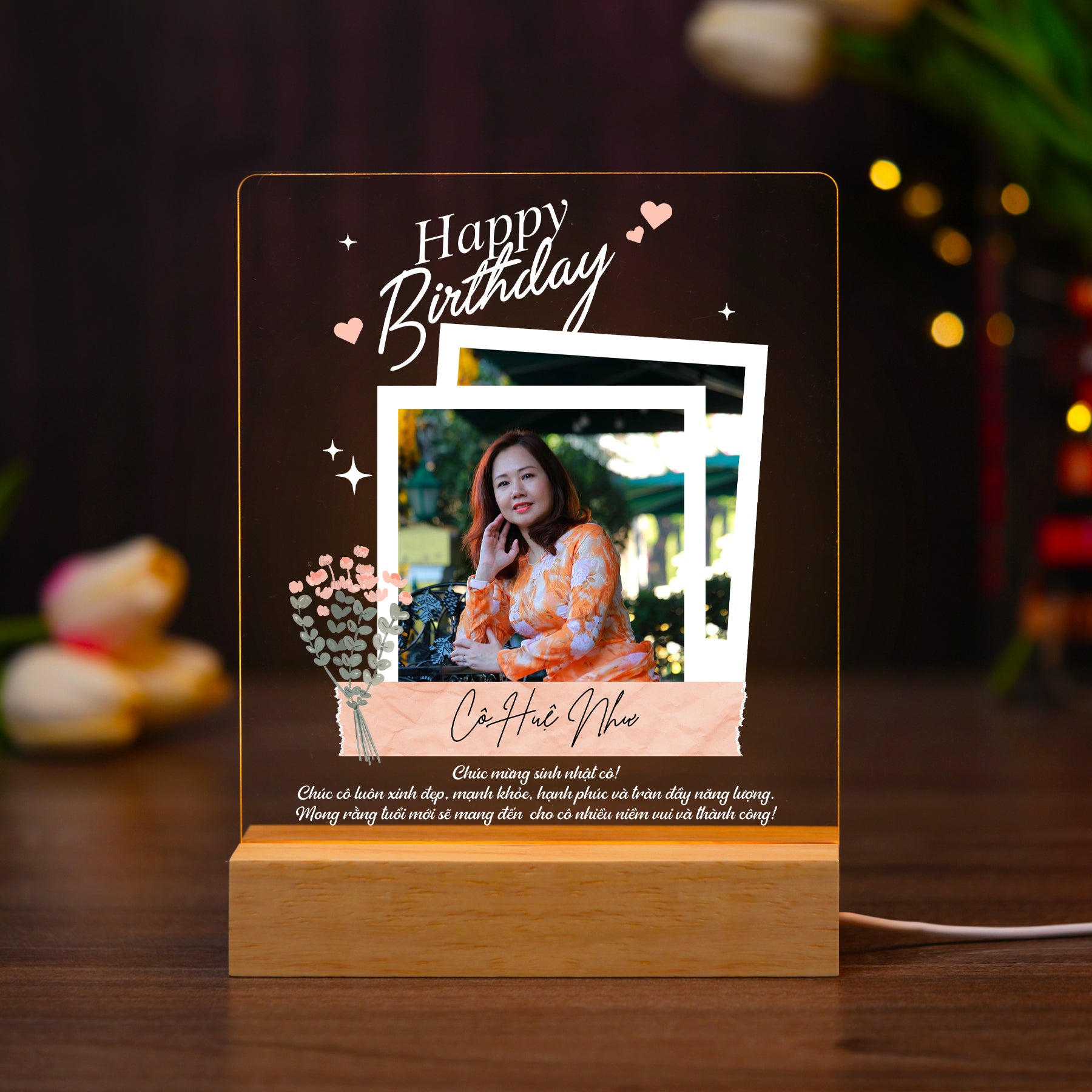 ĐÈN NGỦ SINH NHẬT - Thiết kế theo yêu cầu - Đèn LED 3D trang trí phòng, quà tặng đặc biệt