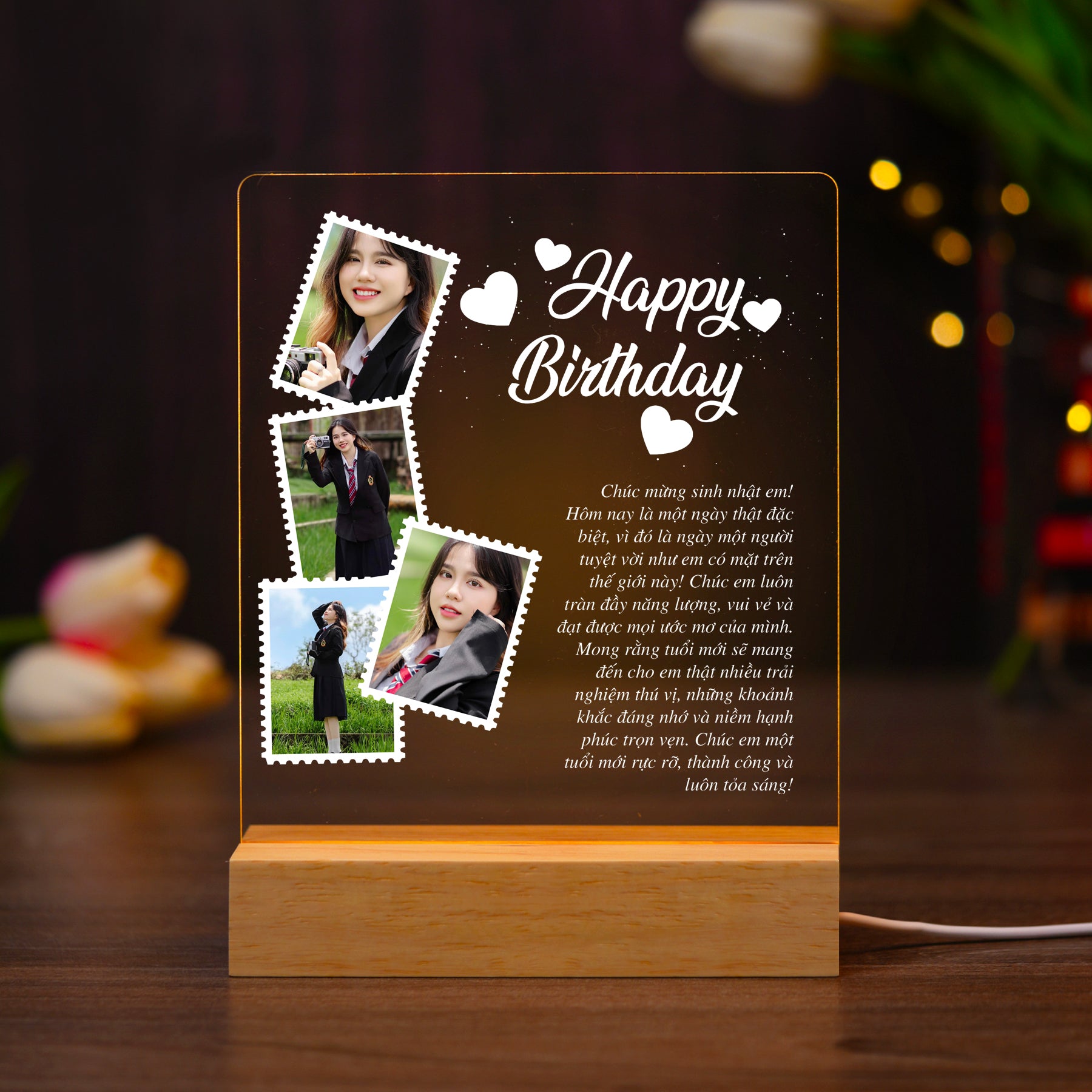 ĐÈN NGỦ SINH NHẬT - Thiết kế theo yêu cầu - Đèn LED 3D trang trí phòng, quà tặng đặc biệt