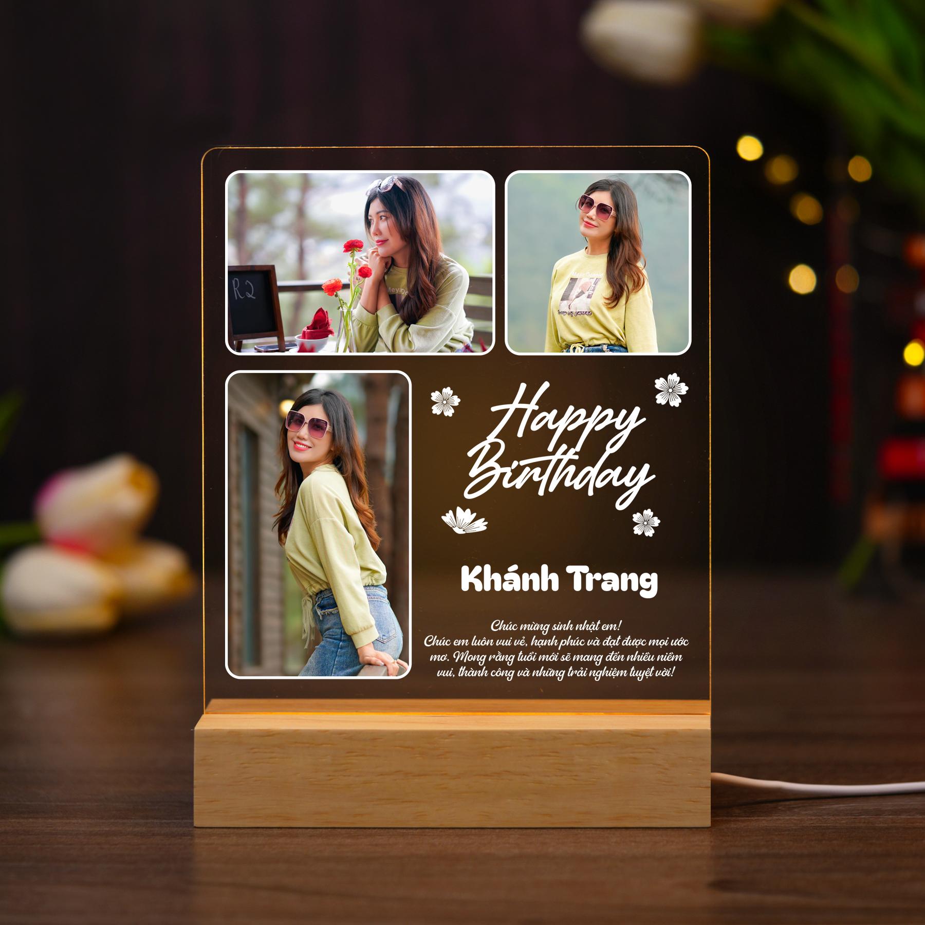 ĐÈN NGỦ SINH NHẬT - Thiết kế theo yêu cầu - Đèn LED 3D trang trí phòng, quà tặng đặc biệt