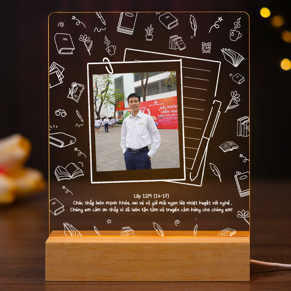 ĐÈN NGỦ KỶ NIỆM THẦY CÔ - Thiết kế theo yêu cầu - Đèn LED 3D trang trí phòng, quà tặng tri ân