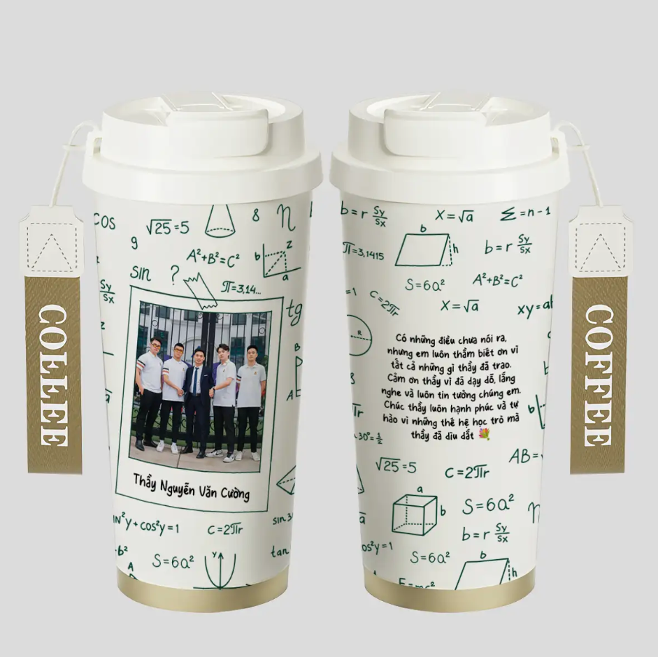 LY GIỮ NHIỆT KỶ NIỆM NGÀY NHÀ GIÁO - Quà tặng cá nhân hóa, in theo yêu cầu - Ly giữ nhiệt cao cấp 520ML, quà tặng tri ân thầy cô