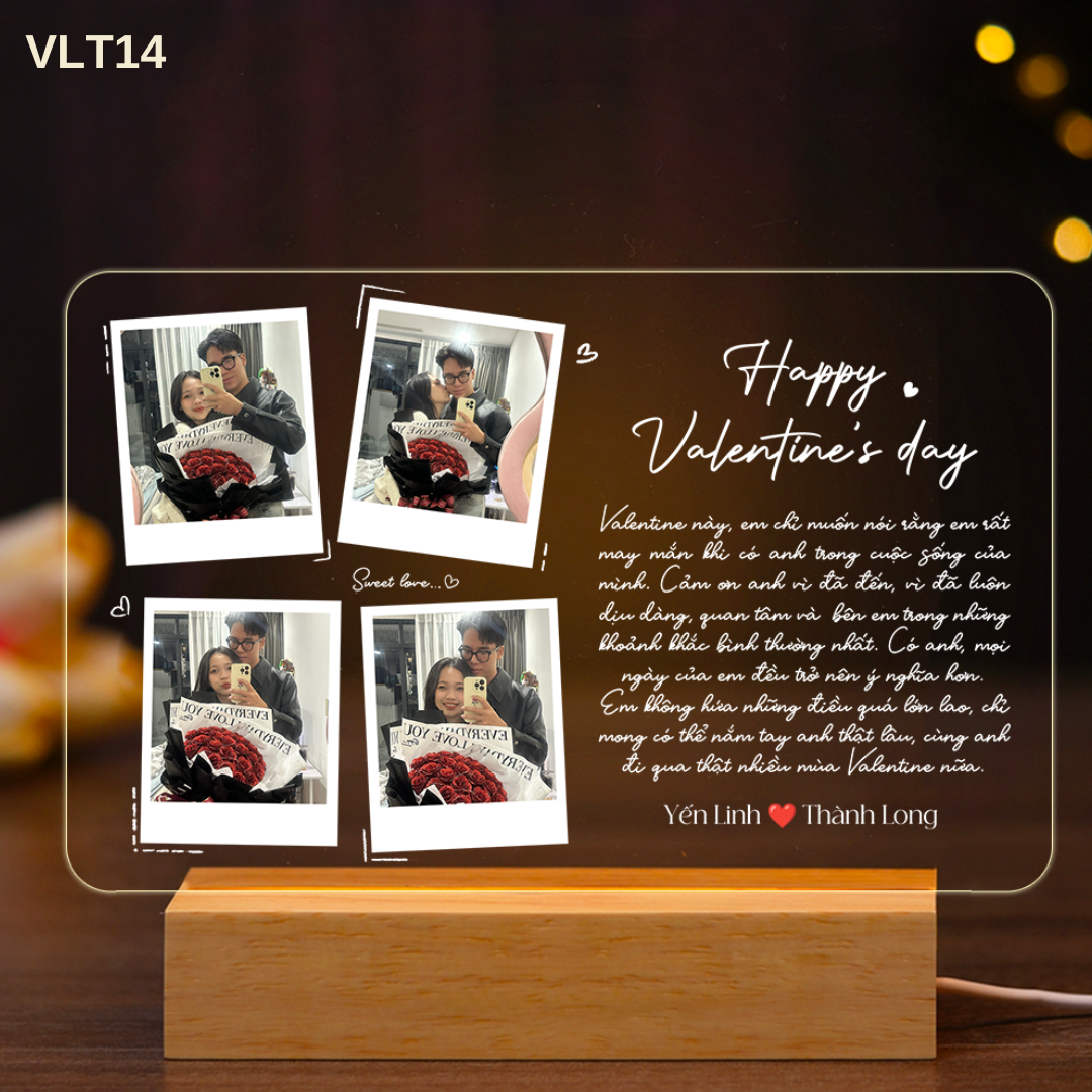 ĐÈN NGỦ KỶ NIỆM VALENTINE - Thiết kế theo yêu cầu - Đèn LED 3D trang trí phòng, quà tặng tình yêu