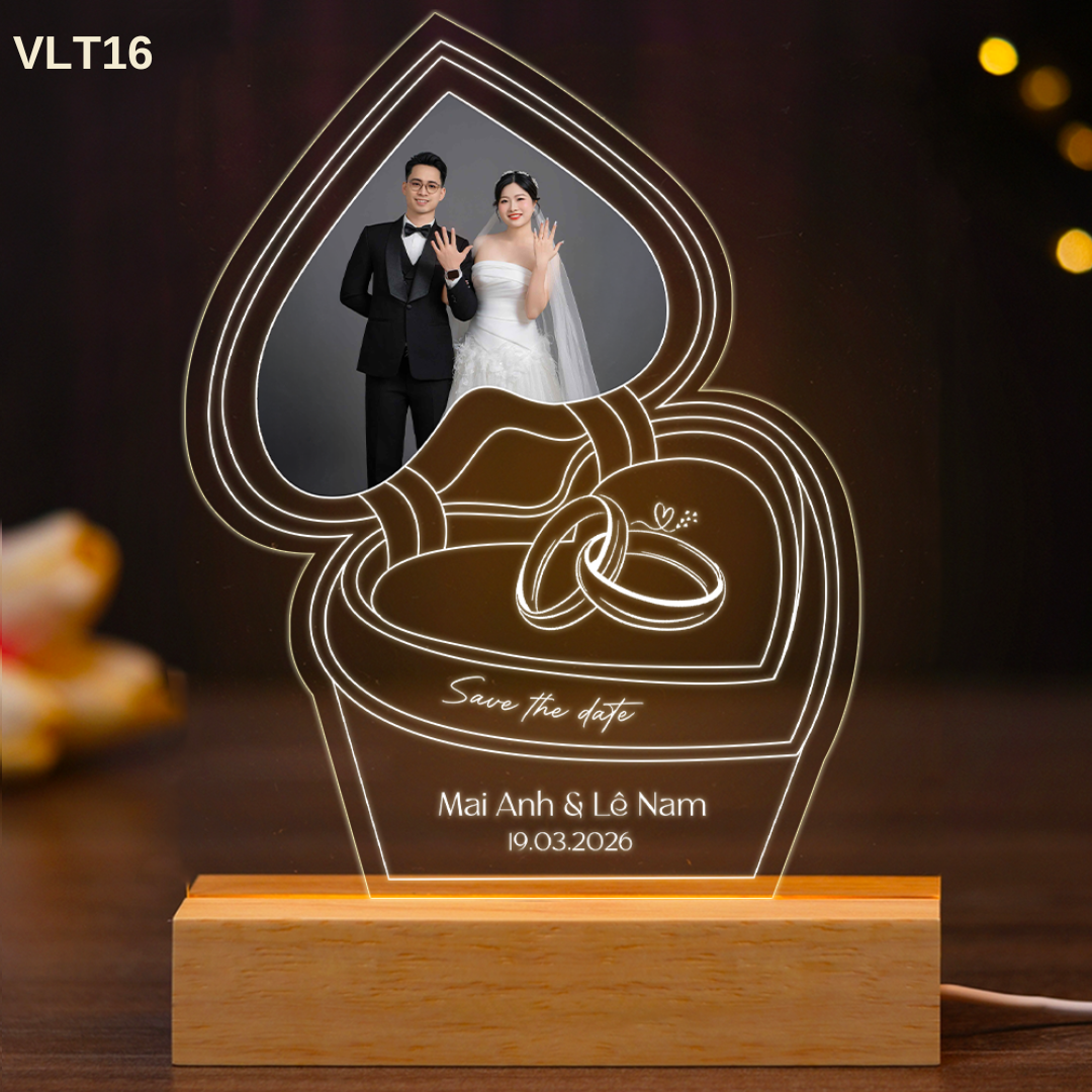 ĐÈN NGỦ KỶ NIỆM VALENTINE - Thiết kế theo yêu cầu - Đèn LED 3D trang trí phòng, quà tặng tình yêu