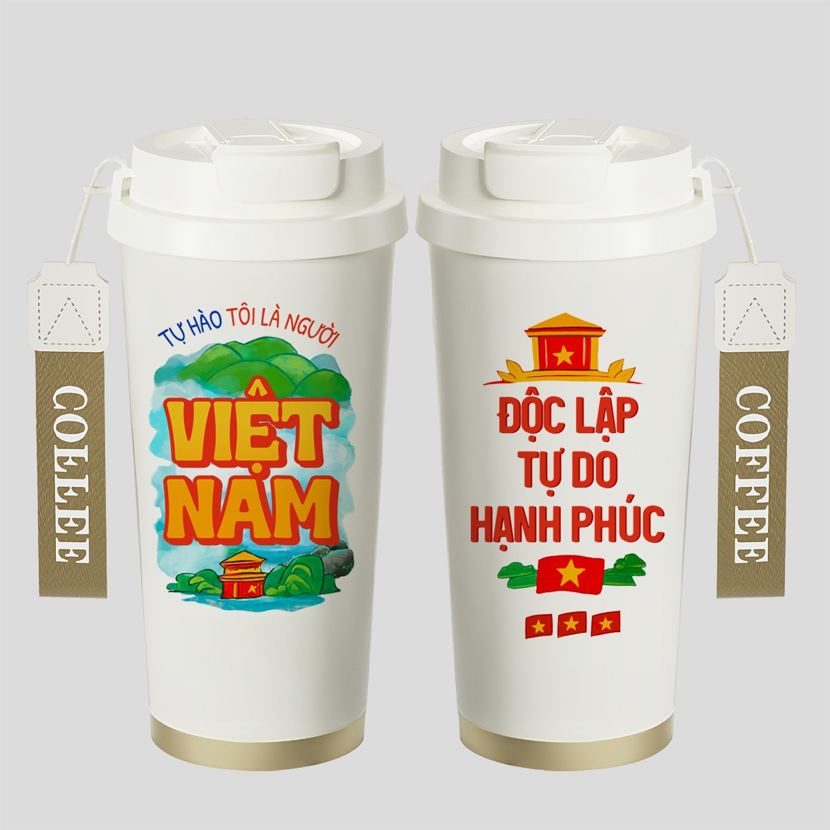 LY GIỮ NHIỆT KỶ NIỆM VIỆT NAM - Quà tặng cá nhân hóa, in theo yêu cầu - Ly giữ nhiệt cao cấp 520ML, quà tặng quê hương