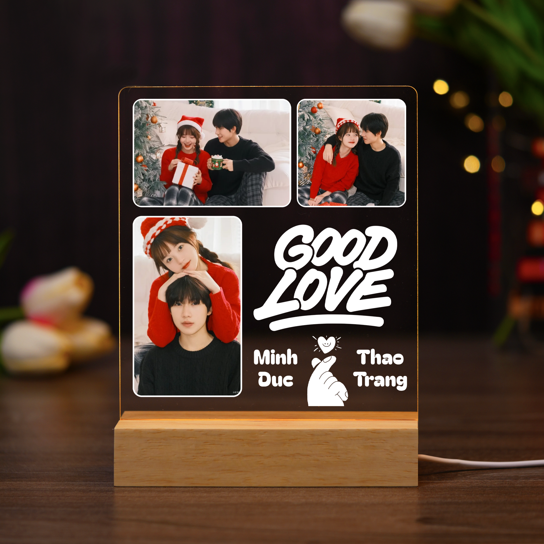 ĐÈN NGỦ KỶ NIỆM VALENTINE - Thiết kế theo yêu cầu - Đèn LED 3D trang trí phòng, quà tặng tình yêu