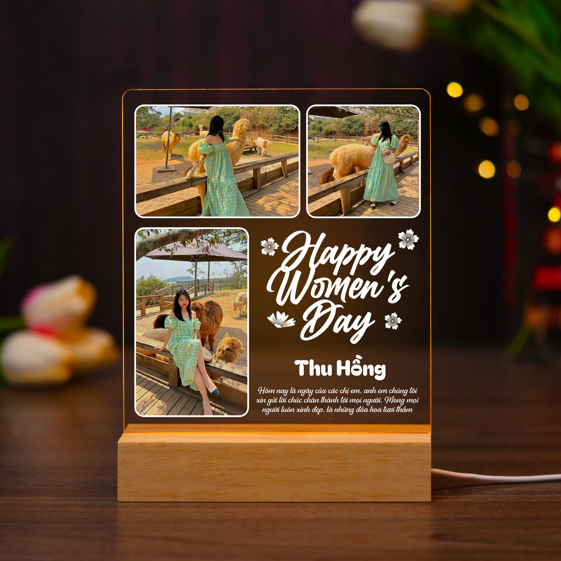 ĐÈN NGỦ KỶ NIỆM NGÀY QUỐC TẾ PHỤ NỮ - Thiết kế theo yêu cầu - Đèn LED 3D trang trí phòng, quà tặng tri ân phái đẹp