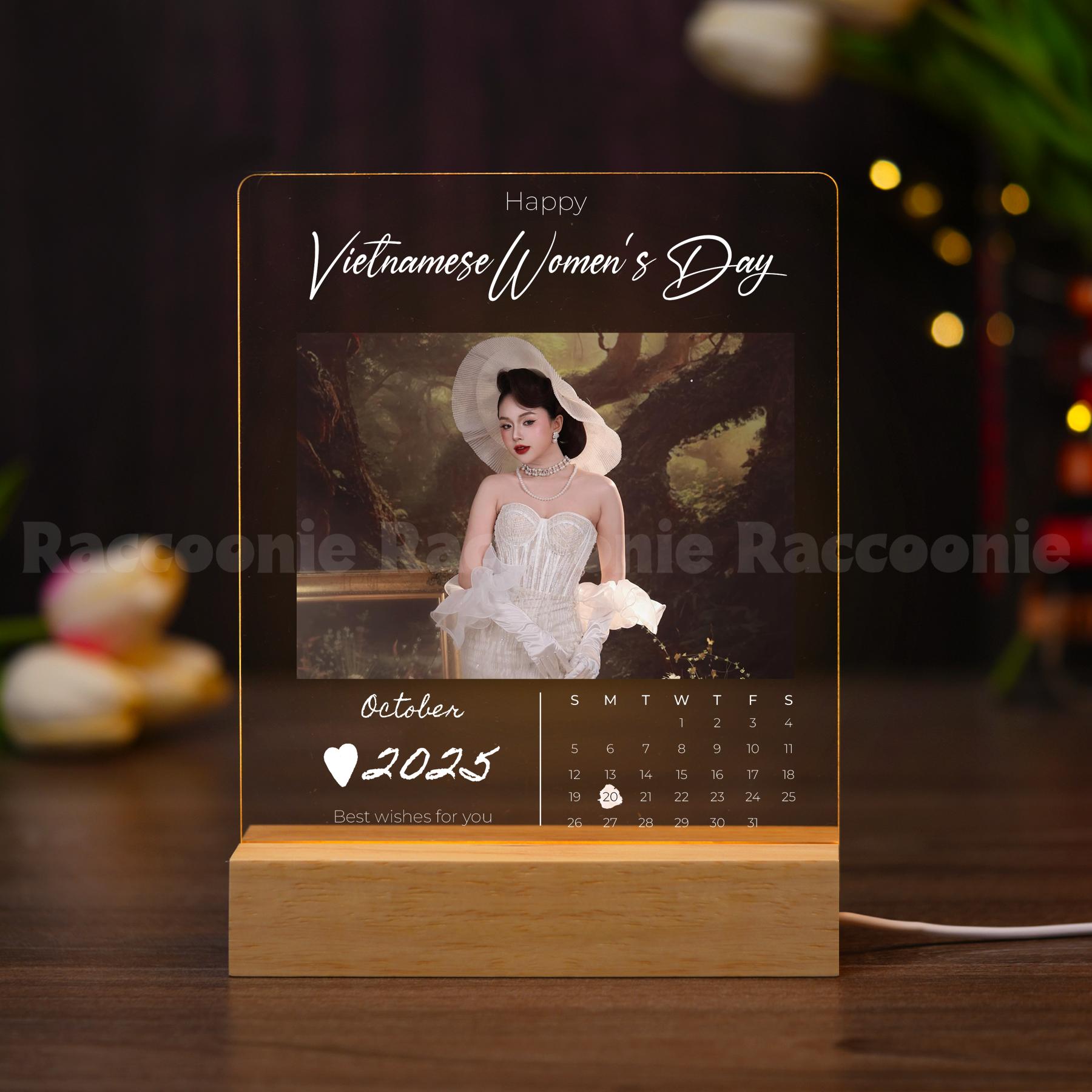 ĐÈN NGỦ KỶ NIỆM NGÀY QUỐC TẾ PHỤ NỮ - Thiết kế theo yêu cầu - Đèn LED 3D trang trí phòng, quà tặng tri ân phái đẹp