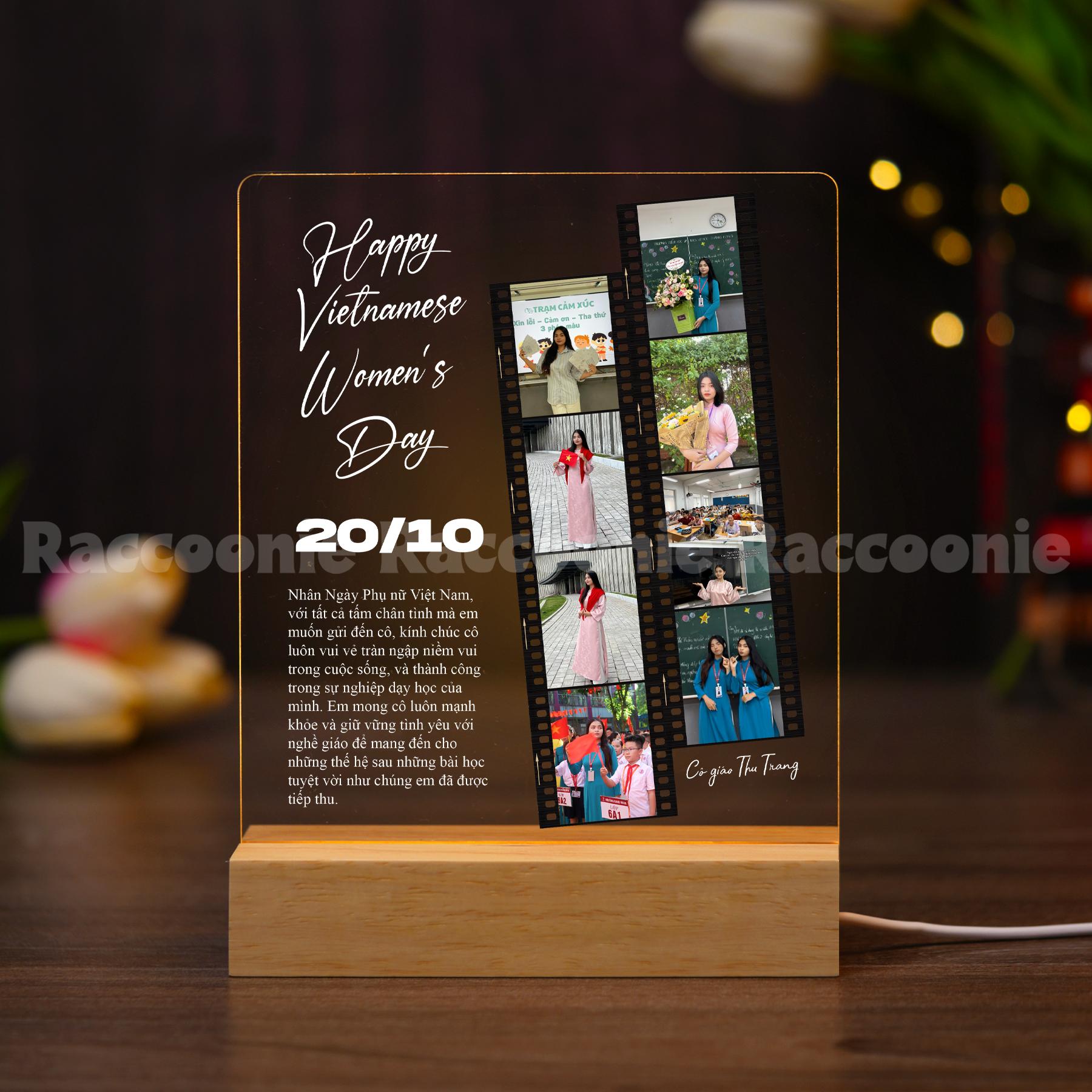 ĐÈN NGỦ KỶ NIỆM NGÀY QUỐC TẾ PHỤ NỮ - Thiết kế theo yêu cầu - Đèn LED 3D trang trí phòng, quà tặng tri ân phái đẹp