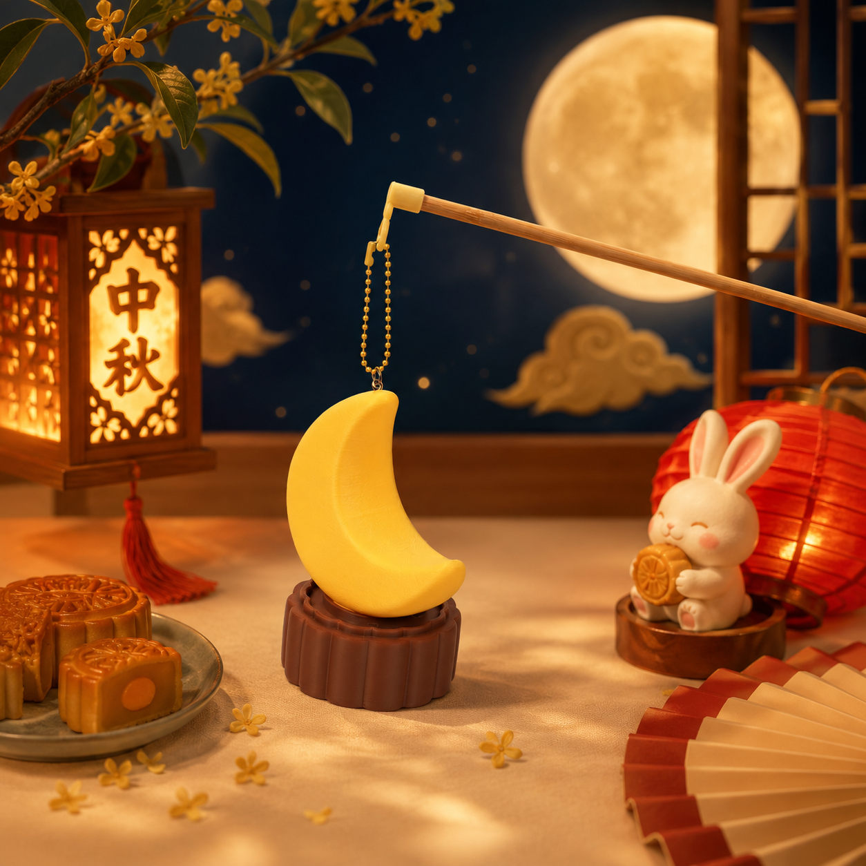 Đèn Lồng Bánh Trung Thu Mặt Trăng – Đèn Cầm Tay Trang Trí Tết Trung Thu