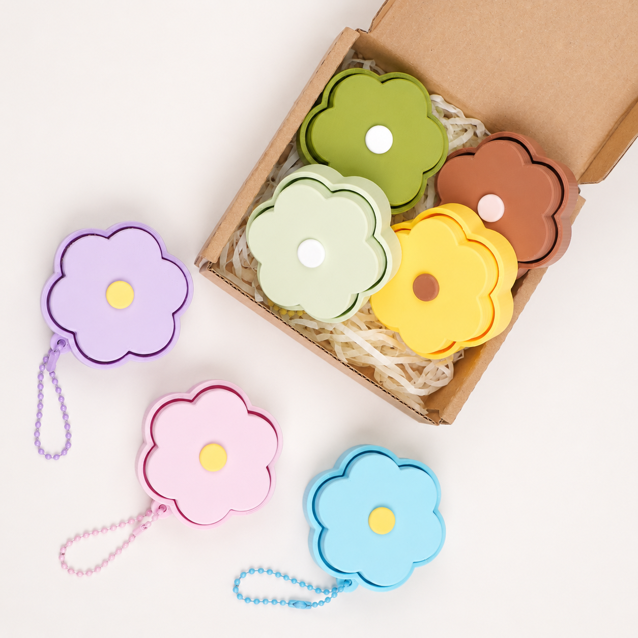 Móc Khoá Clicky Bông Hoa Dễ Thương – Phụ Kiện Mini Cute