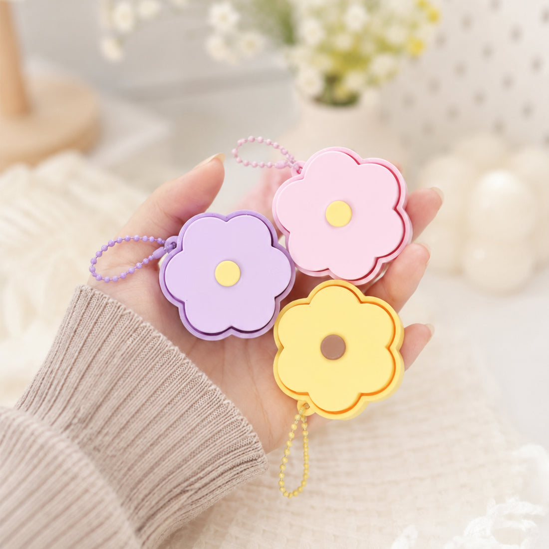 Móc Khoá Clicky Bông Hoa Dễ Thương – Phụ Kiện Mini Cute