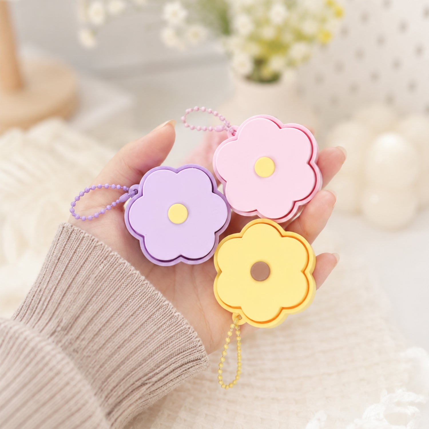 Móc Khoá Clicky Bông Hoa Dễ Thương – Phụ Kiện Mini Cute