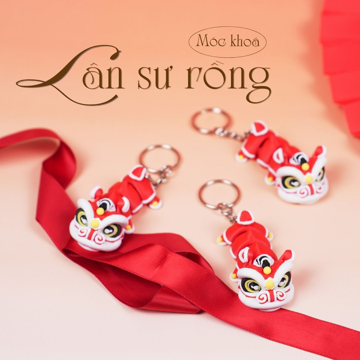 Móc Khóa Lân Sư Rồng – Thân Uốn Linh Hoạt, Phụ Kiện Treo Dịp Tết & Trung Thu