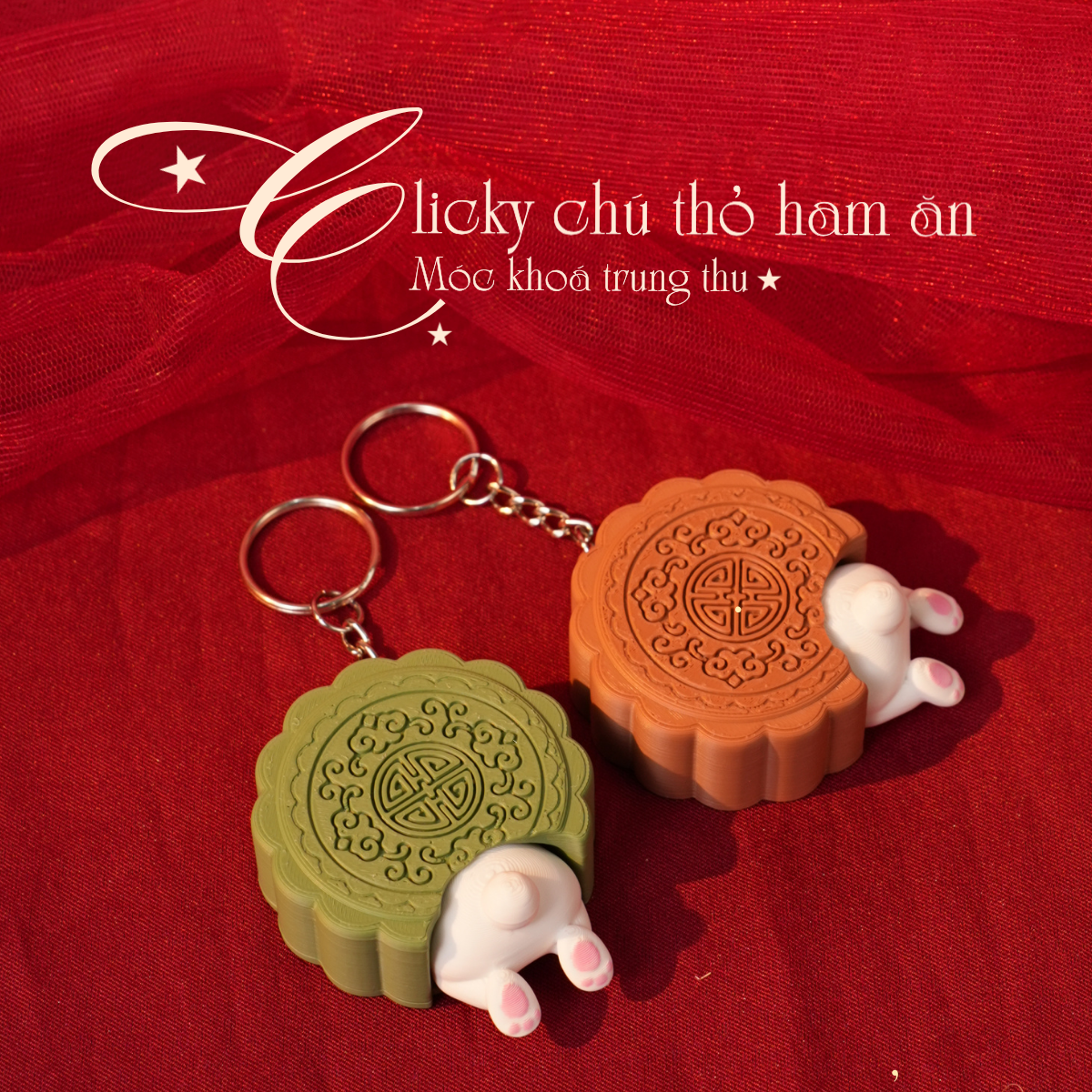 Móc Khóa Clicky Chú Thỏ Ham Ăn Nghịch Ngợm – Bấm Click Vui Tay