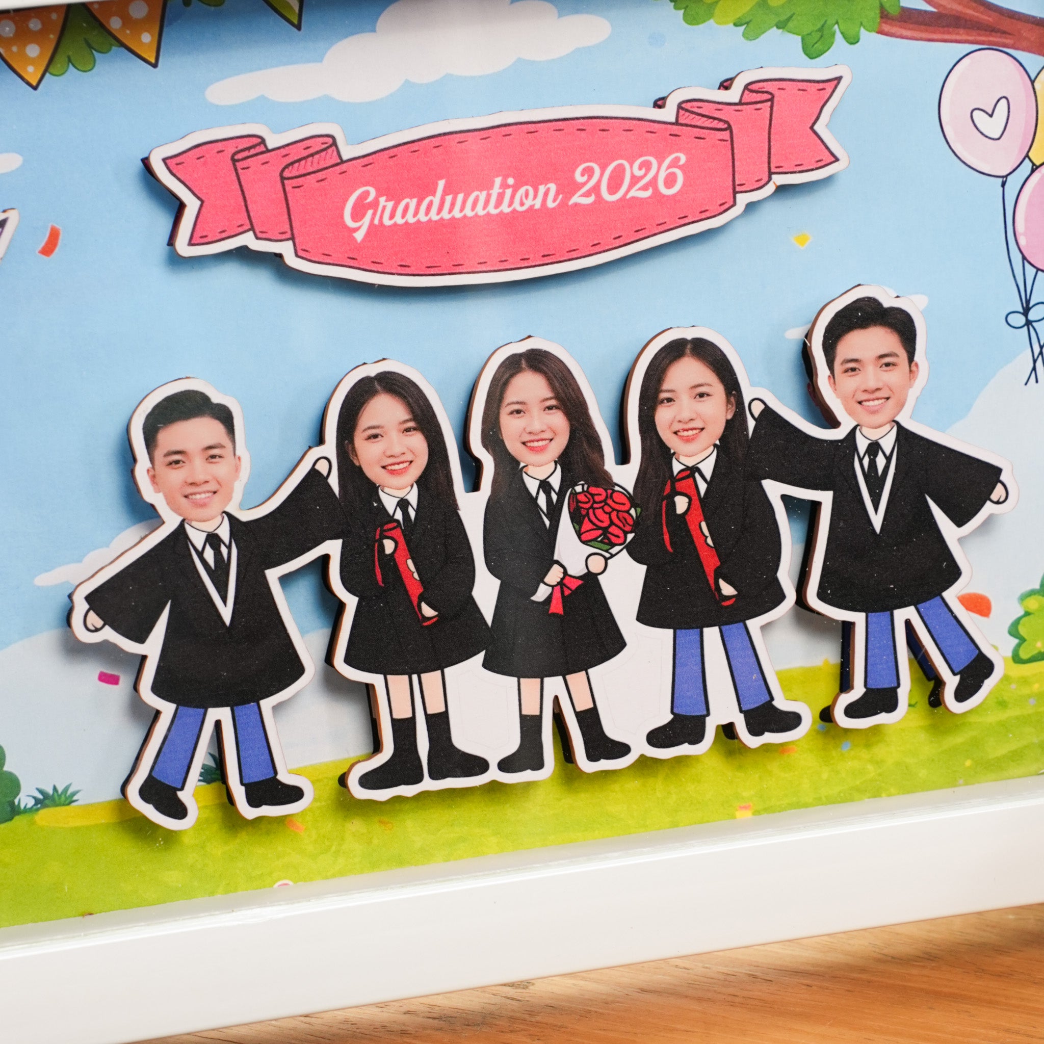 Khung ảnh 3D tốt nghiệp nhóm   - Thiết kế theo yêu cầu