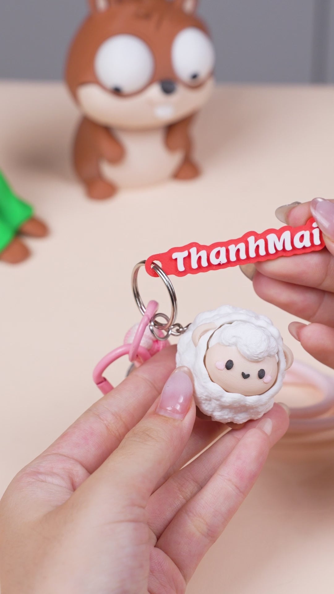 Móc Khoá Clicky Chú Cừu Dễ Thương - Móc Khóa Cừu Mini 3D Cute Vui Tay