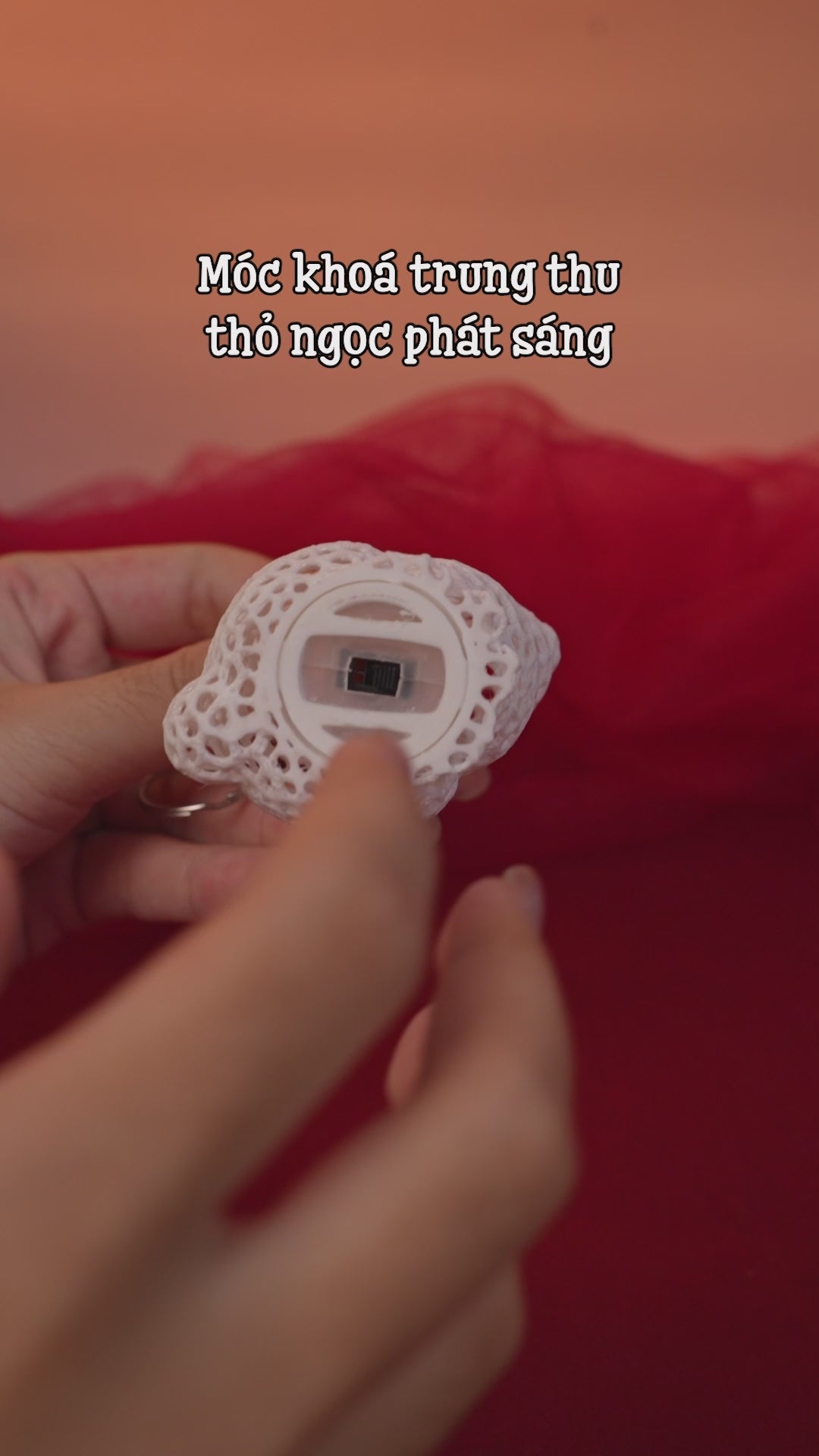 Móc khoá trung thu thỏ ngọc phát sáng