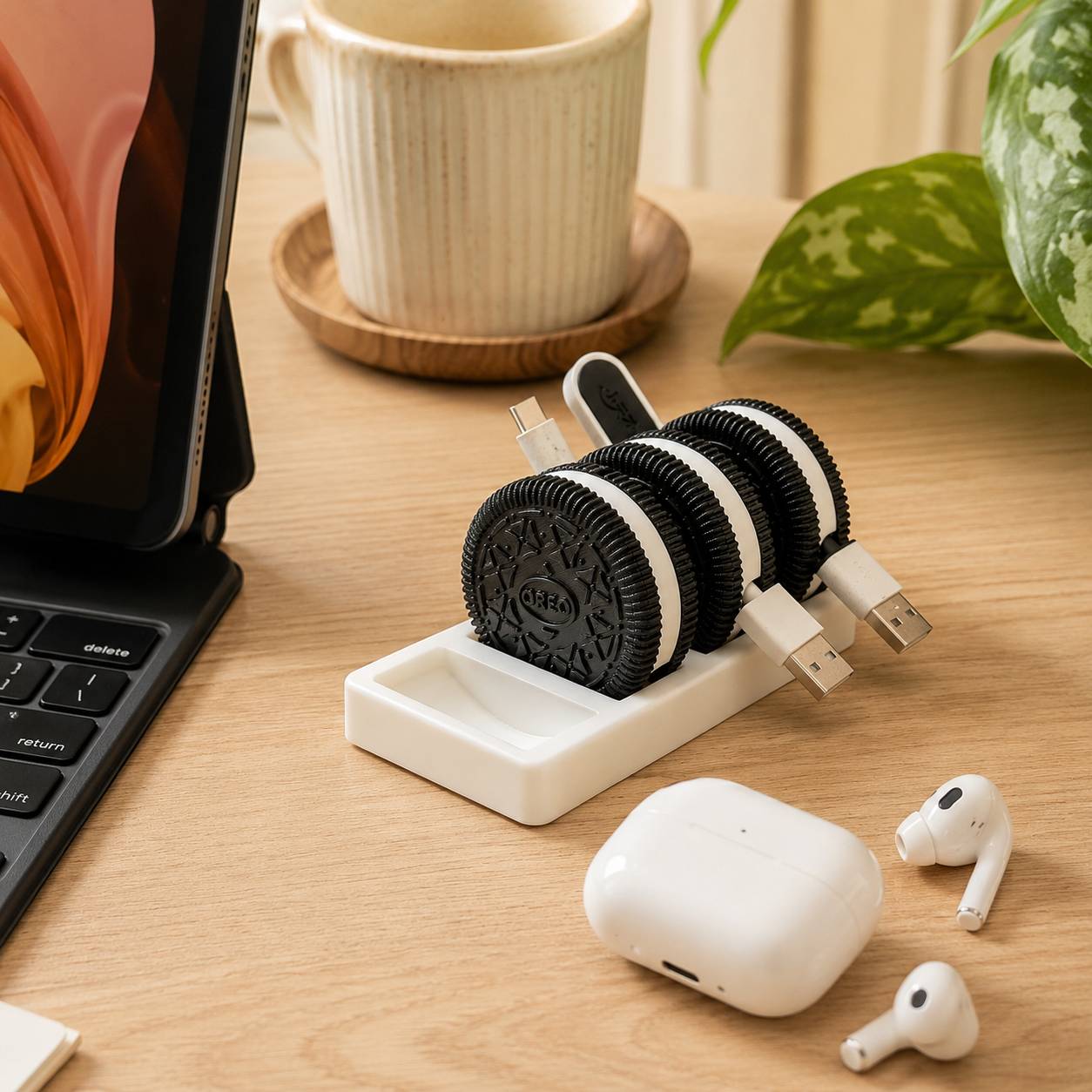 Cuộn Thu Gọn Dây Sạc Oreo