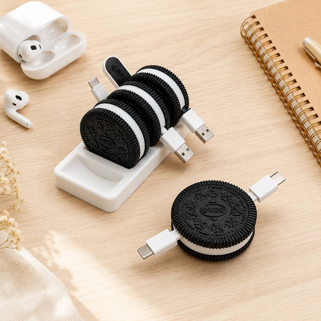 Cuộn Thu Gọn Dây Sạc Oreo
