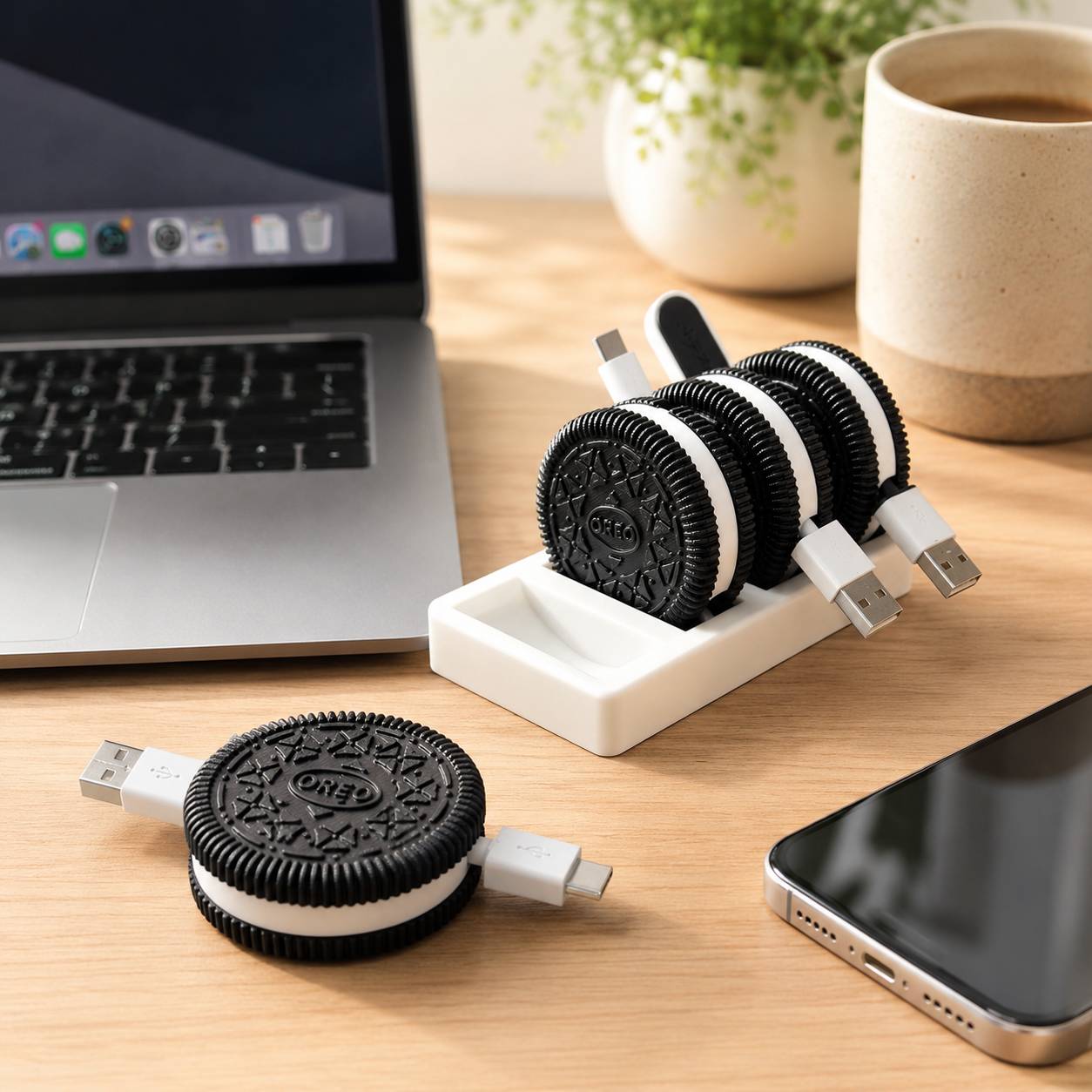 Cuộn Thu Gọn Dây Sạc Oreo