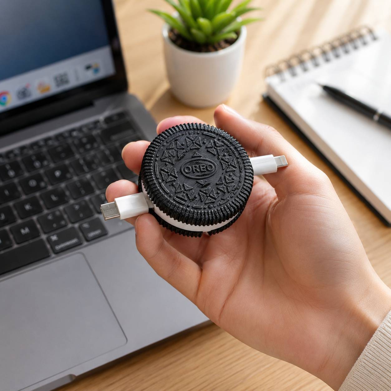Cuộn Thu Gọn Dây Sạc Oreo