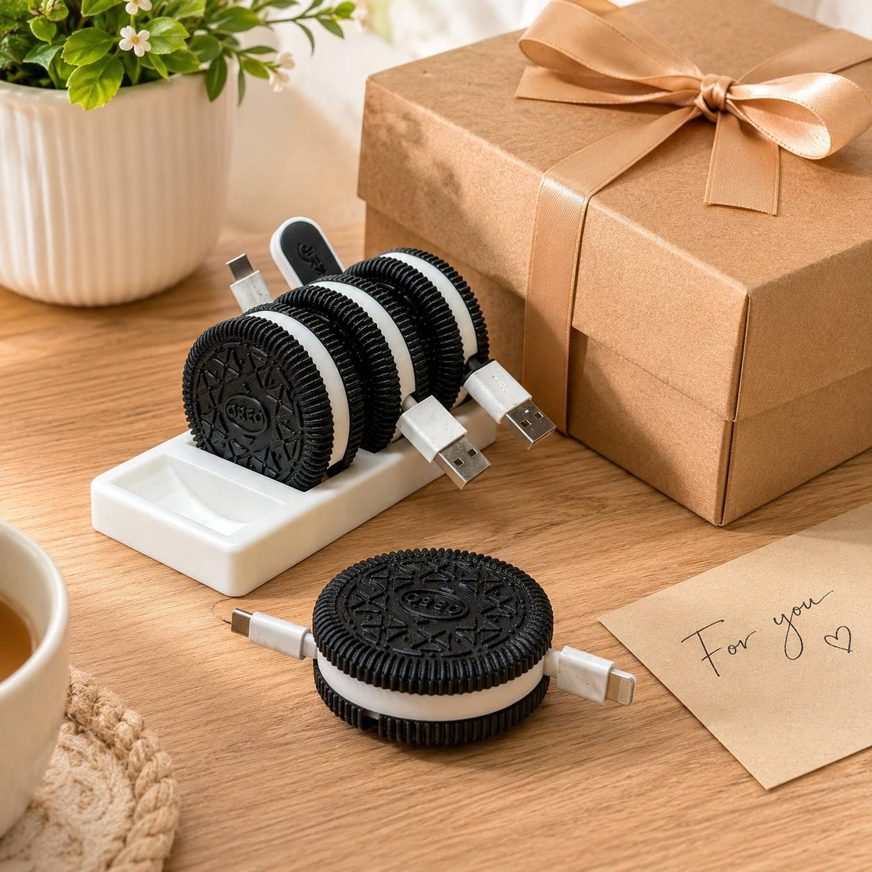 Cuộn Thu Gọn Dây Sạc Oreo